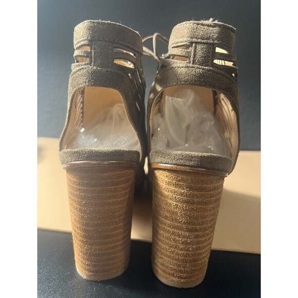 Sam Edelman Rocco Bootie Sandals Womens Size 8.5 Brown Suede Cage Cutout Lace Up - Picture 3 of 10